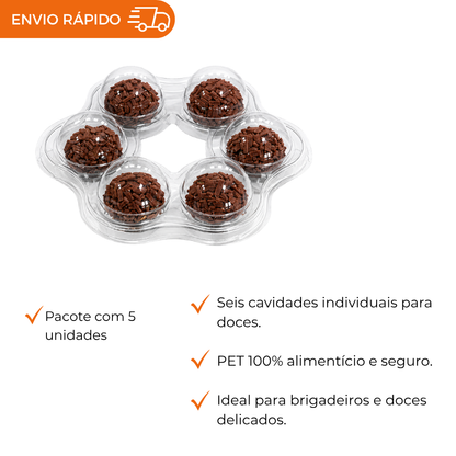 EMBALAGEM GUIRLANDA NATAL CRISTAL PARA 6 DOCINHOS PET 5 UNIDADES