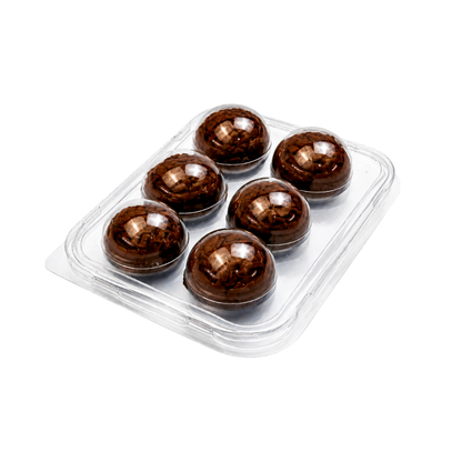 EMBALAGEM CRISTAL PARA 6 DOCINHOS PET 5 UNIDADES BRIGADEIROS
