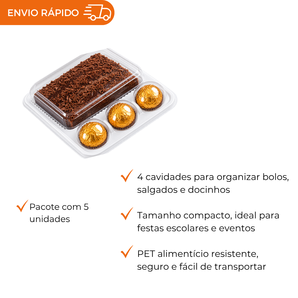 EMBALAGEM BRANCA PARA DOCES, BOLOS E SALGADOS 5 UNIDADES FESTA INFANTIL