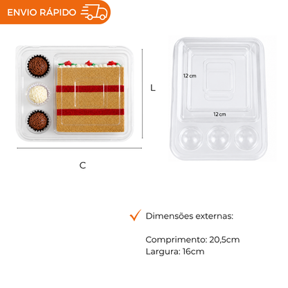 EMBALAGEM CRISTAL PARA DOCES, BOLOS E SALGADOS 5 UNIDADES FESTAS E EVENTOS