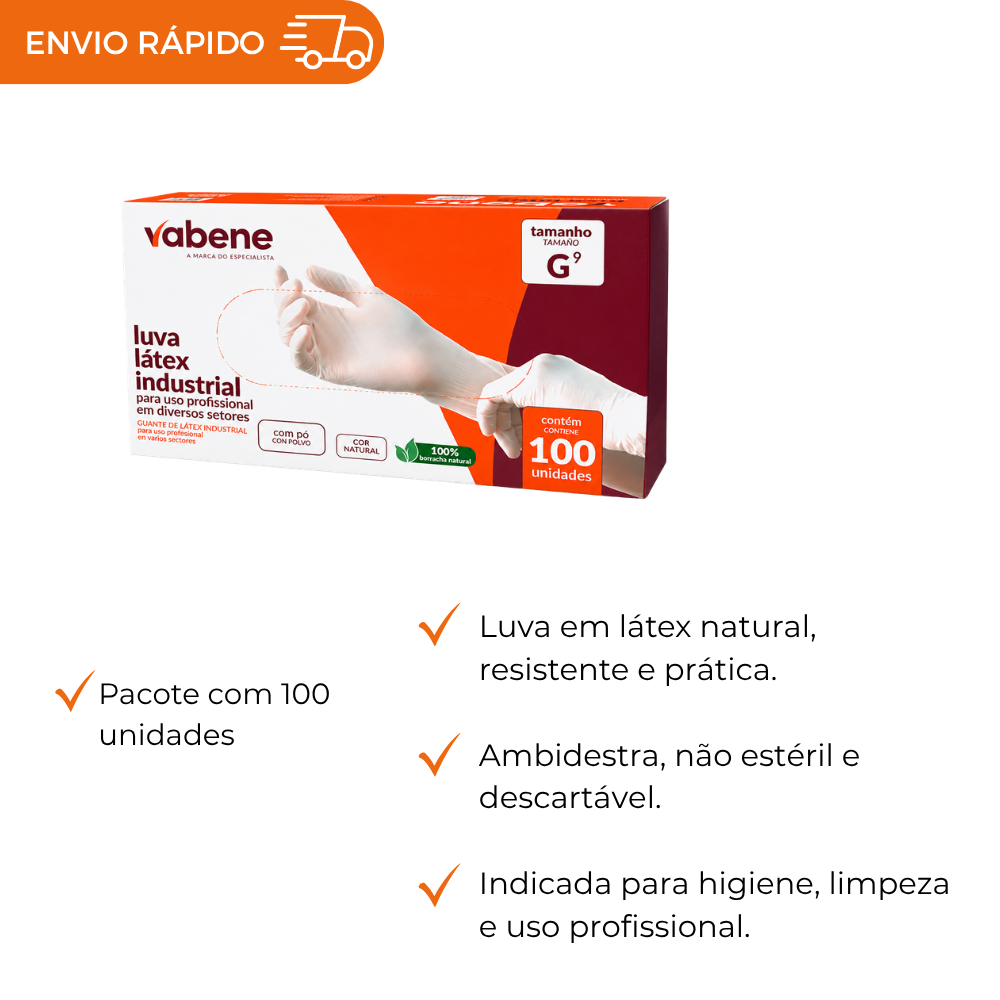 LUVA DE LÁTEX COM PÓ - G