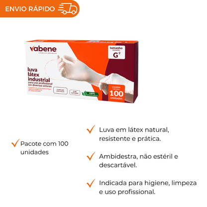 LUVA DE LÁTEX COM PÓ - G