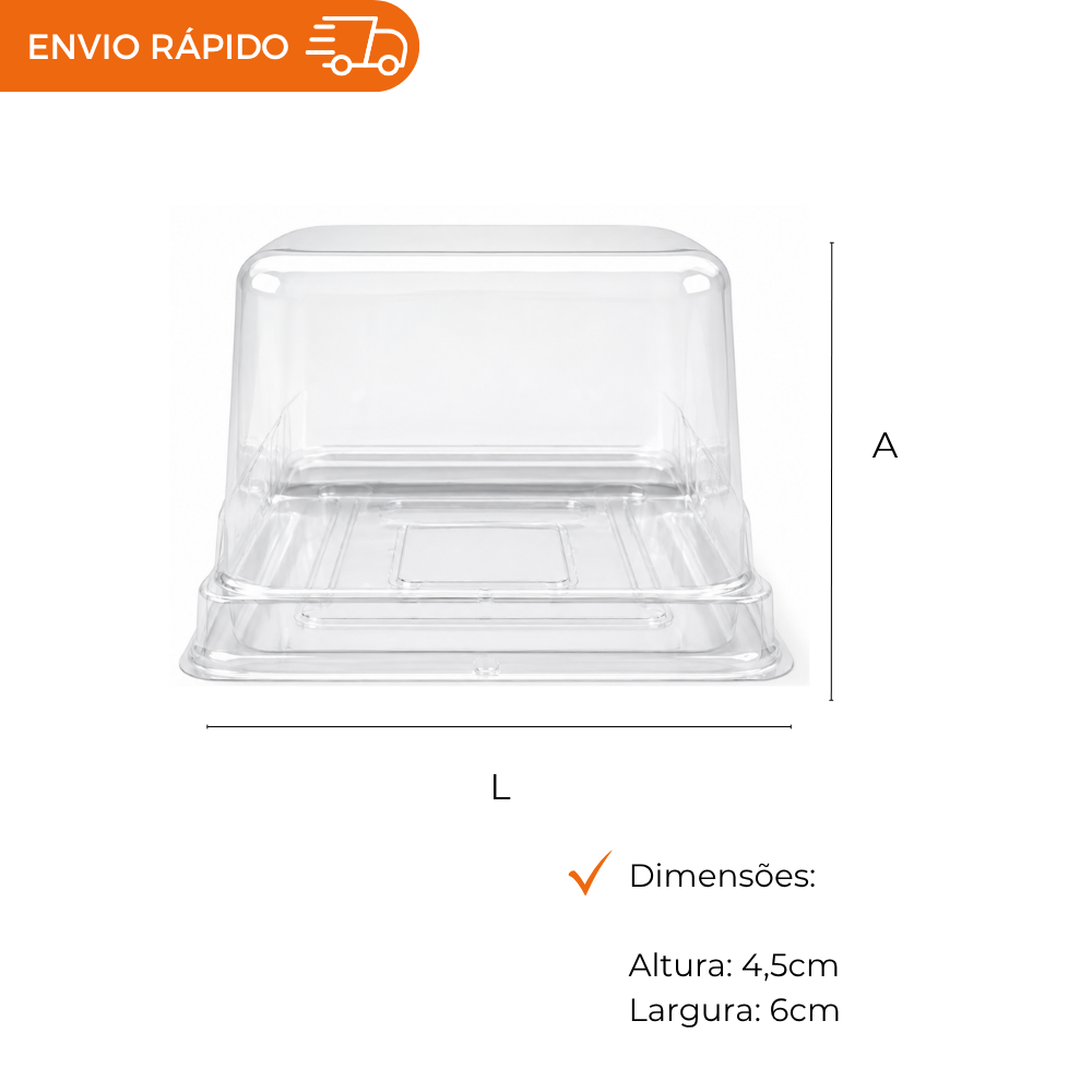 EMBALAGEM PARA MINI BOLO QUADRADA DOURADA 10 UNIDADES BROWNIE E MACARON