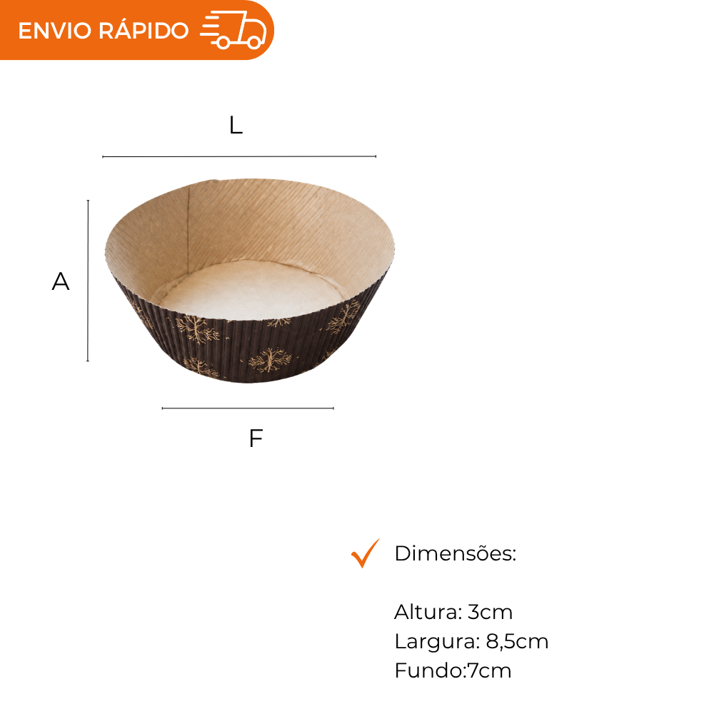 FORMA FORNEAVEL BOMBOCADO 70X30MM  - PC C/50