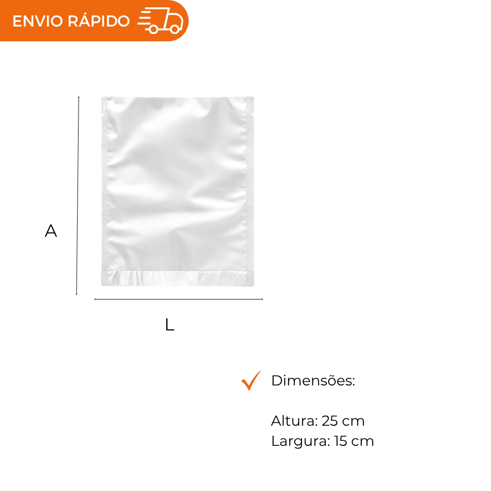 SACO A VACUO - 15X25X0,012. - PC C/1000