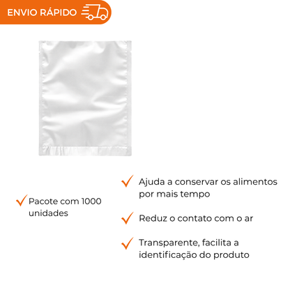 SACO A VACUO - 15X25X0,012. - PC C/1000