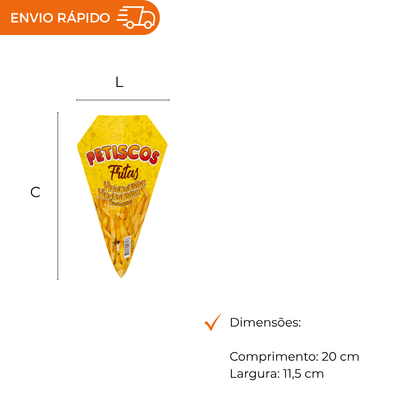 EMBALAGEM CONE BATATA FRITA PEQUENO - PC C/50