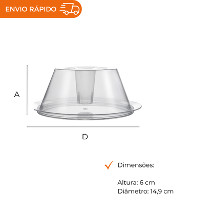 FORMA PUDIM C/TAMPA  500ML - PW64 TWH - CX C/12X5