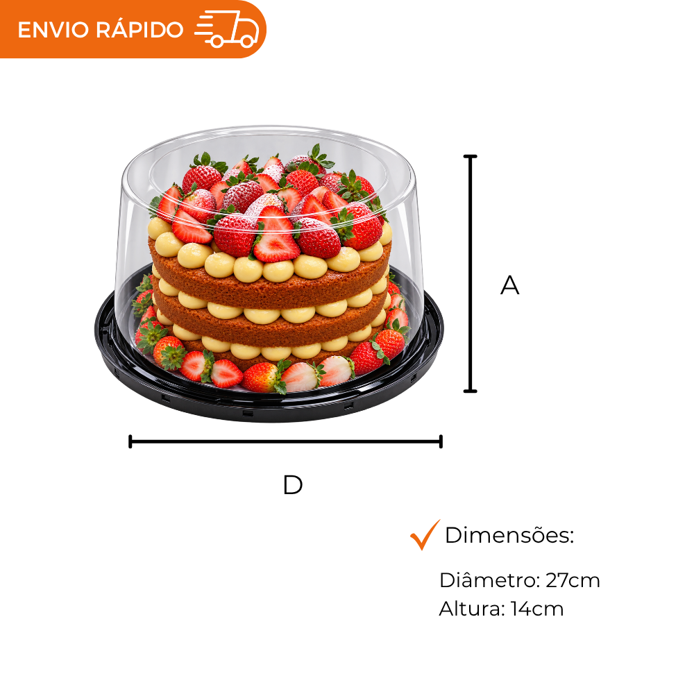 EMBALAGEM PET TORTA MINI PT -  D 50A NY - CX C/50