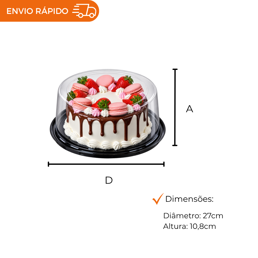 EMBALAGEM PET TORTA MINI PT -  D 50M NY - CX C/50