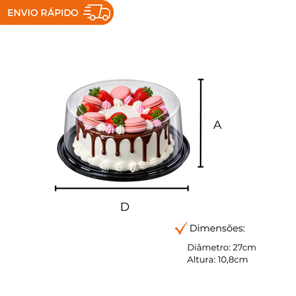 EMBALAGEM PET TORTA MINI PT -  D 50M NY - CX C/50