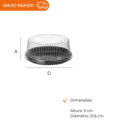 EMBALAGEM PET TORTA MINI PT - G 32MM - CX C/100