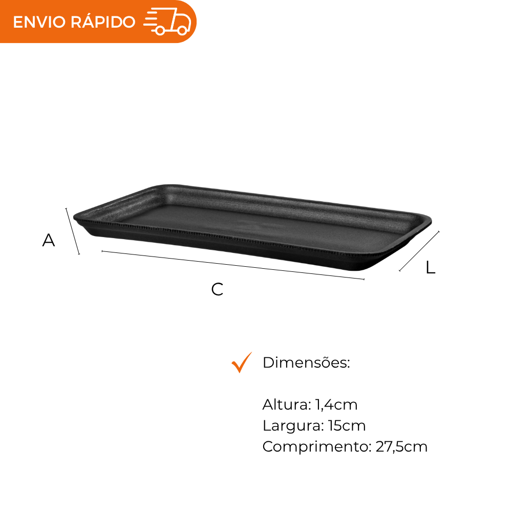 BANDEJA B4 RASA PRETA - CR-004 - FD C/4X100