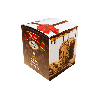 CAIXA P/ PANETONE GOTAS CHOCOLATE - PC C/25