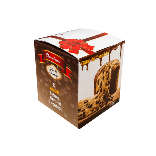 CAIXA P/ PANETONE GOTAS CHOCOLATE - PC C/25