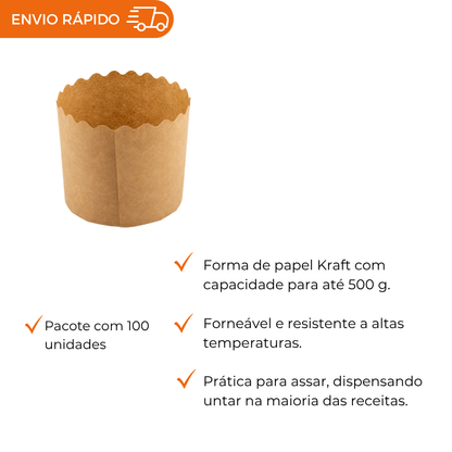 ASSADEIRA P/PANETONE 500G - PC C/100