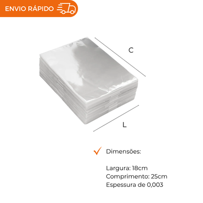 SACO PLASTICO POLIPROPILENO 18X25. - PC C/1000