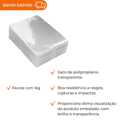 SACO PLASTICO POLIPROPILENO 35X50X0,006 - PC C/1KG