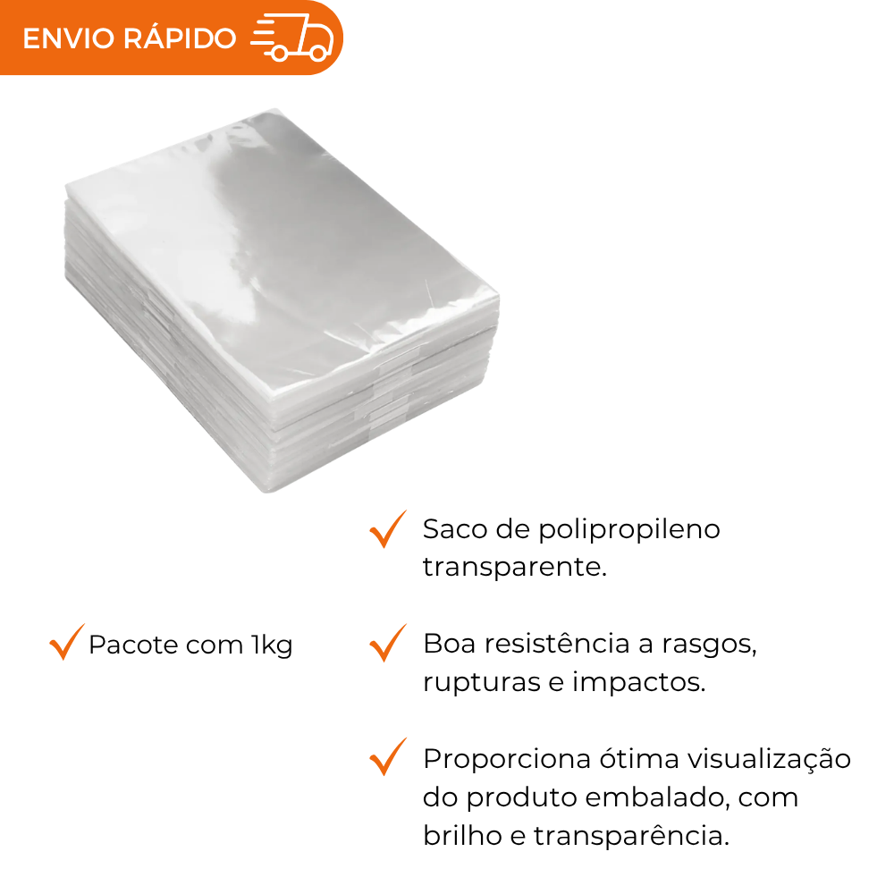 SACO PLASTICO POLIPROPILENO 10X15X0,006 - PC C/1KG