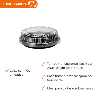 EMBALAGEM PET TORTA BAIXA PT - G 35MB - CX C/100