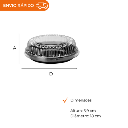 EMBALAGEM PET TORTA BAIXA PT - G 35MB - CX C/100