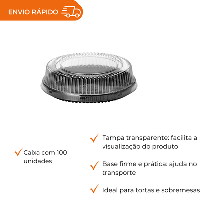 EMBALAGEM PET TORTA MINI PT - G 32MB - CX C/100