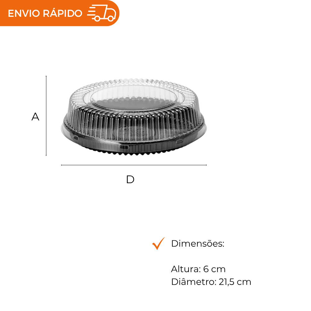 EMBALAGEM PET TORTA MINI PT - G 32MB - CX C/100
