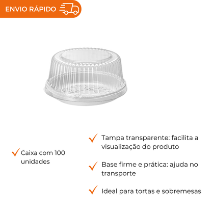 EMBALAGEM PET TORTA ALTA BR - G 35MA - CX C/100