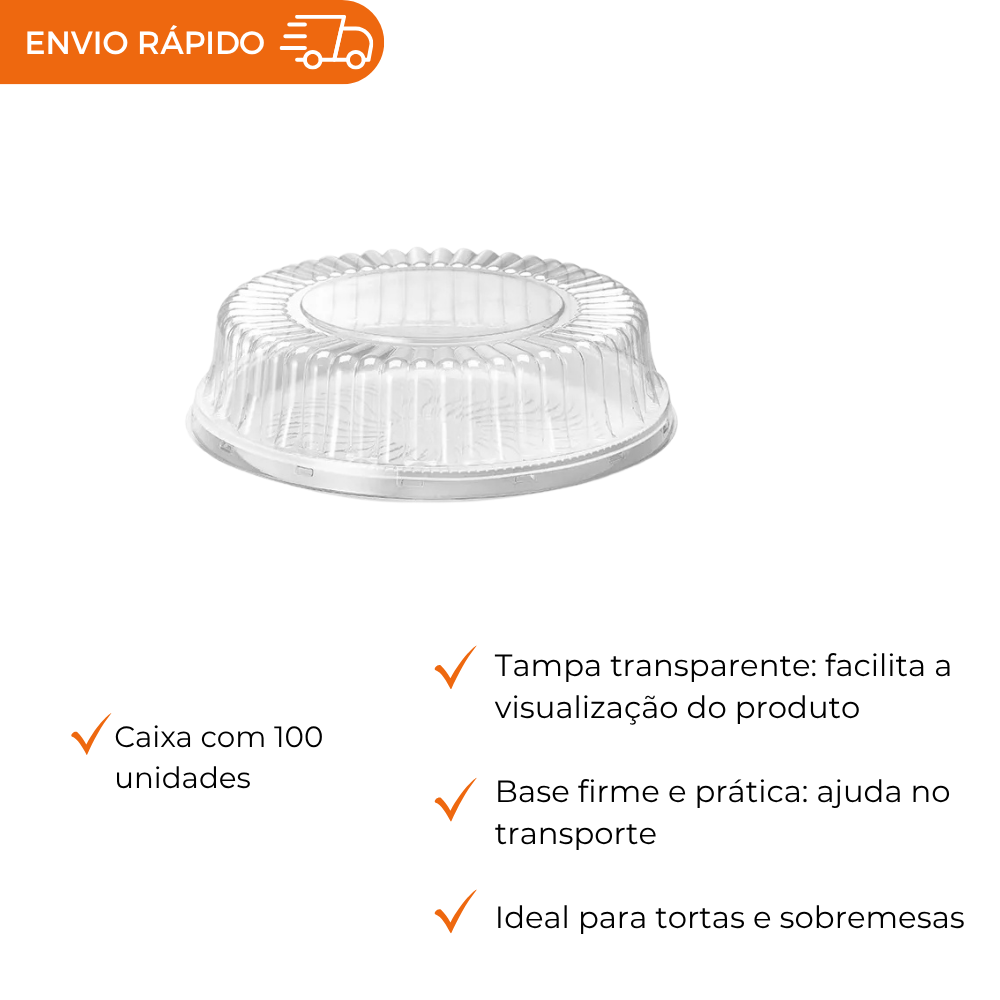 EMBALAGEM PET TORTA PQ BR - G 37MB - CX C/100