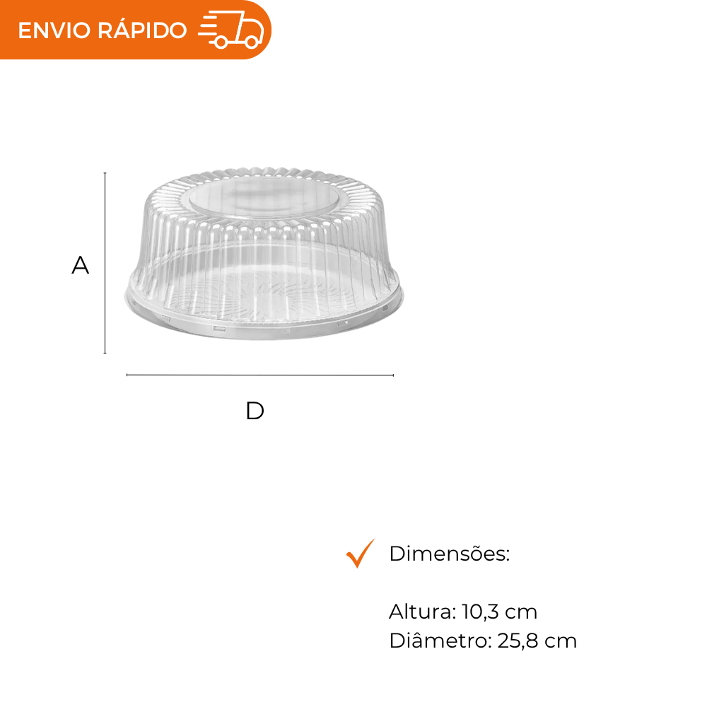 EMBALAGEM PET TORTA PQ BR - G 37MA - CX C/100
