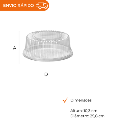 EMBALAGEM PET TORTA PQ BR - G 37MA - CX C/100