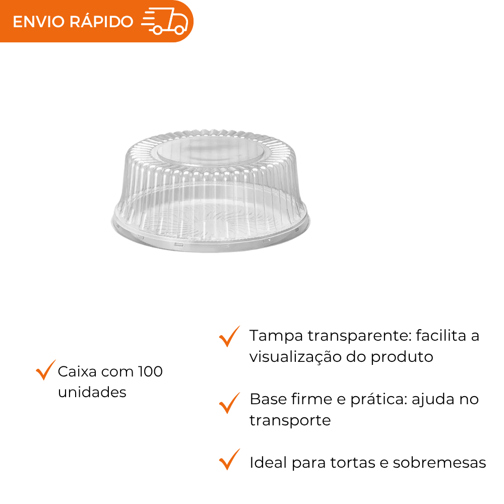 EMBALAGEM PET TORTA PQ BR - G 37MA - CX C/100