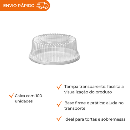 EMBALAGEM PET TORTA PQ BR - G 37MA - CX C/100
