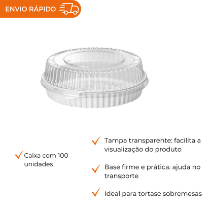 EMBALAGEM PET TORTA PQ BR - G 40M - CX C/100