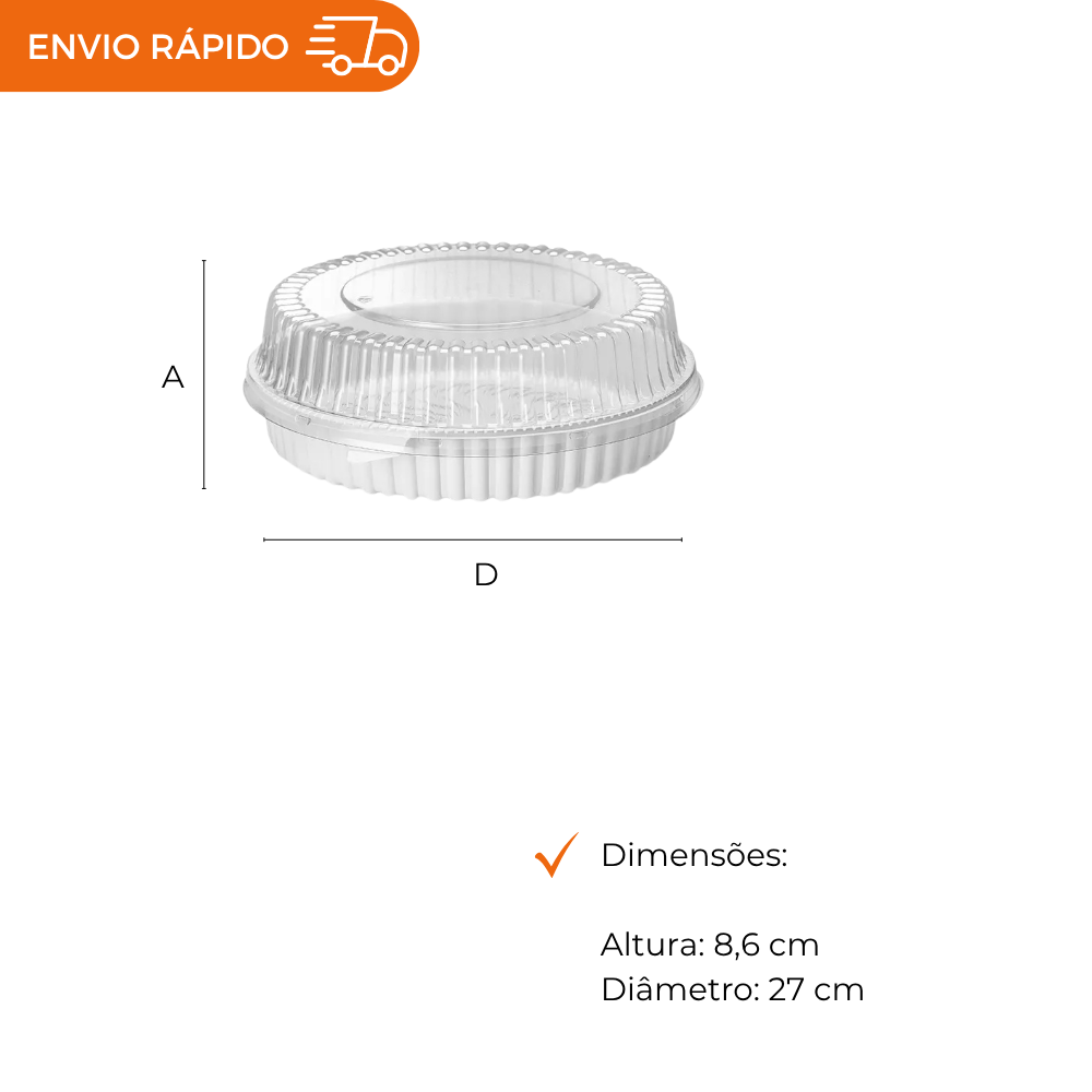 EMBALAGEM PET TORTA PQ BR - G 40M - CX C/100