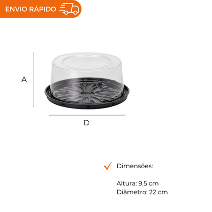 EMBALAGEM PET TORTA MINI PT - G 32CT - CX C/100