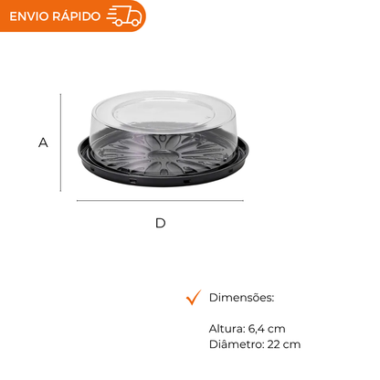 EMBALAGEM PET TORTA MINI PT - G 32CTB - CX C/100