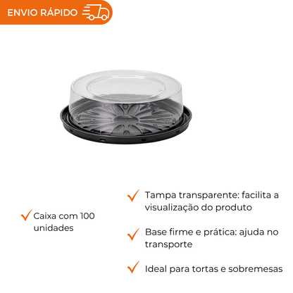 EMBALAGEM PET TORTA MINI PT - G 32CTB - CX C/100