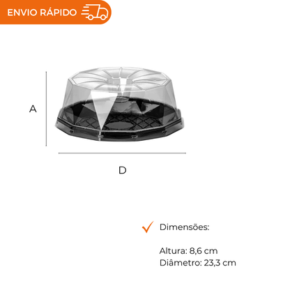 EMBALAGEM PET TORTA MINI PT - G 32DEPR - CX C/100