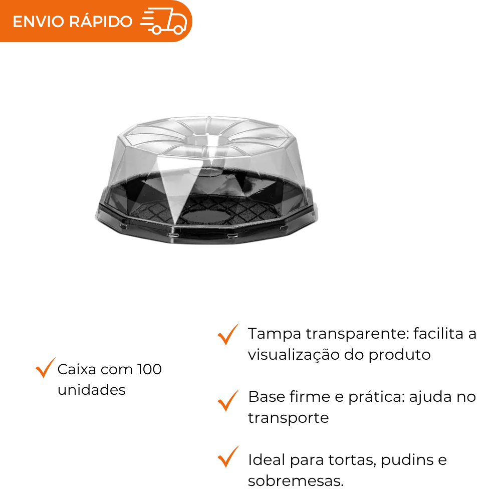 EMBALAGEM PET TORTA MINI PT - G 32DEPR - CX C/100