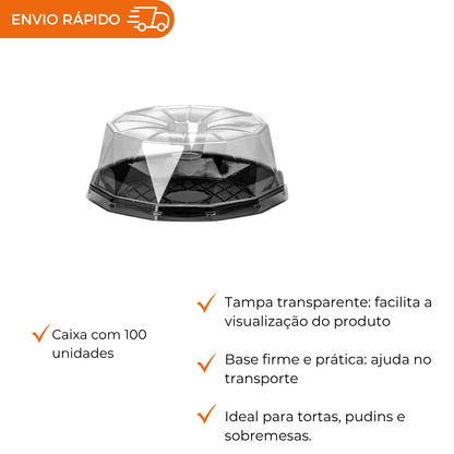 EMBALAGEM PET TORTA MINI PT - G 32DEPR - CX C/100