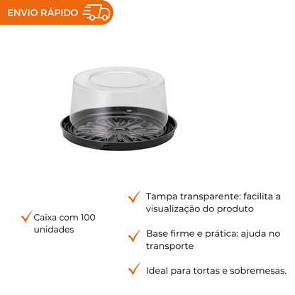 EMBALAGEM PET TORTA ALTA PT - G 35CT - CX C/100