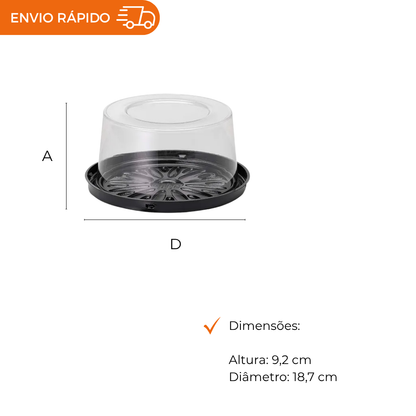 EMBALAGEM PET TORTA ALTA PT - G 35CT - CX C/100