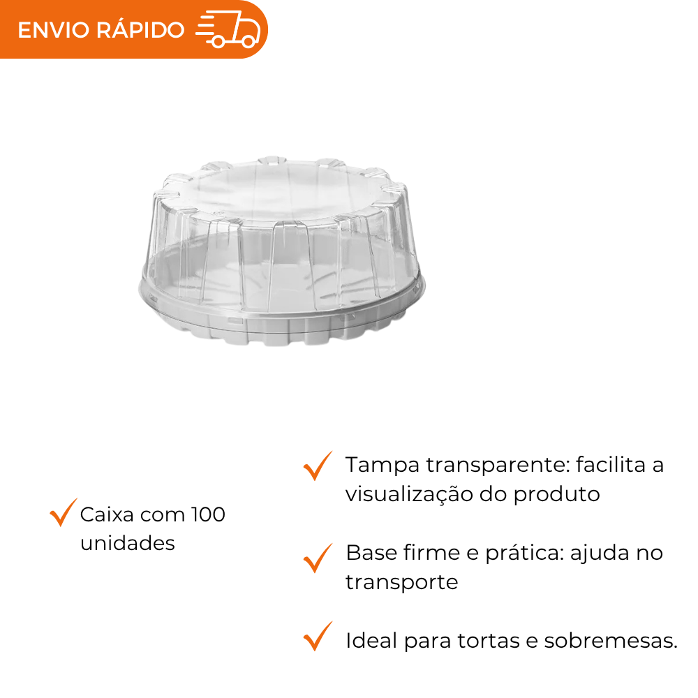 EMBALAGEM PET TORTA MINI BR - G 32 DELTA - CX C/100