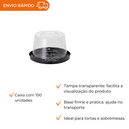EMBALAGEM PET TORTA MINI PT - G 31CT - CX C/100