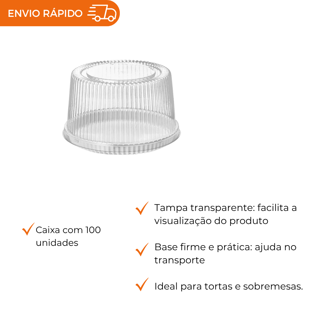 EMBALAGEM PET TORTA MINI BR - G 32MA - CX C/100