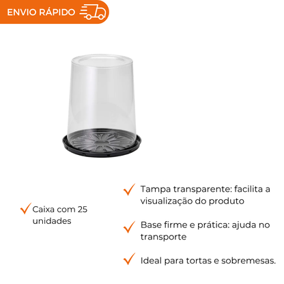 EMBALAGEM PET TORTA ALTA PT - G 55CT - CX C/25