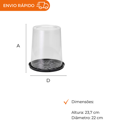 EMBALAGEM PET TORTA ALTA PT - G 55CT - CX C/25