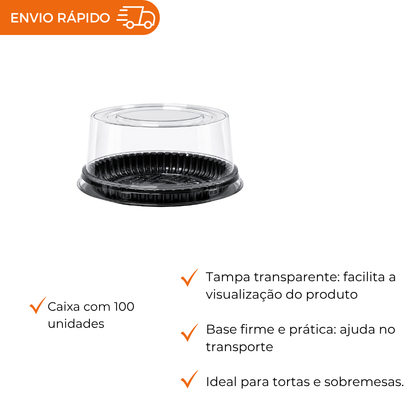 EMBALAGEM PET TORTA MINI PT - P 35AP - CX C/100