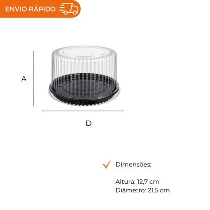 EMBALAGEM PET TORTA MINI PT - D 32A - CX C/100